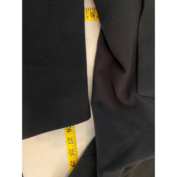 Joseph A. Banks Classic Black 100% Wool Long Mens Overcoat Outerwear 42R - Picture 10 of 11